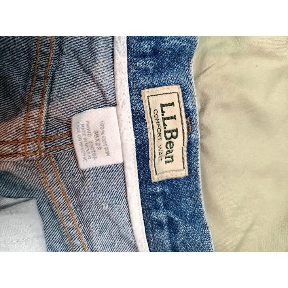 LL Bean Jeans Men’s Size 38x29 Lot of 2 Blue Denim Relaxed Fit Straight Leg VTG